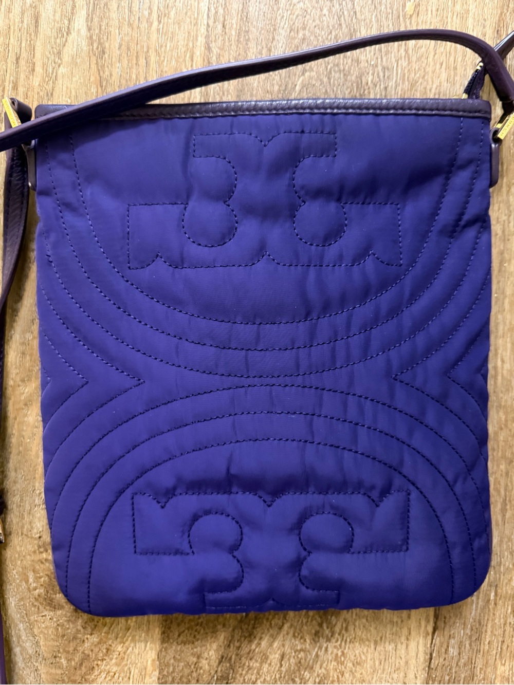 Tory Burch Deep Purple Quilted Crossbody Bag